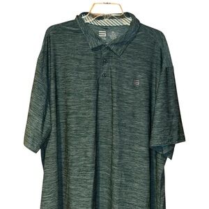 Three Sixty Six Men’s‎ Performance Polo Shirt Blue Heather Short Sleeve Size 4XL